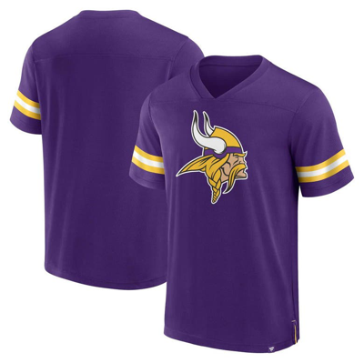 Fanatics Branded  Purple Minnesota Vikings Jersey Tackle V-neck T-shirt