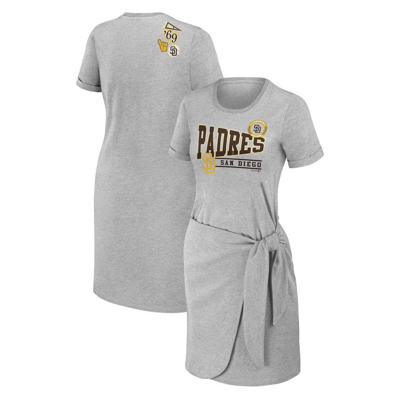 Wear By Erin Andrews Heather Gray San Diego Padres  Knotted T-shirt Dress