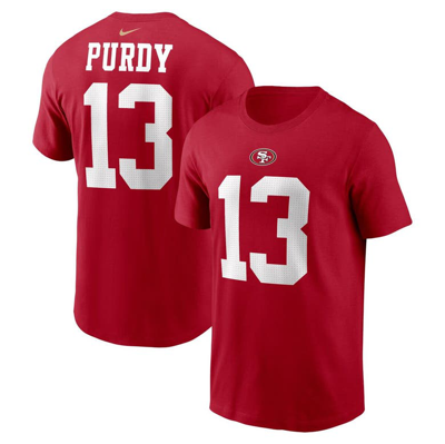 Nike Men's  Brock Purdy Scarlet San Francisco 49ers Player Name And Number T-shirt