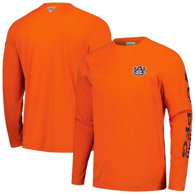 Columbia Orange Auburn Tigers Terminal Tackle Omni-shade Raglan Long Sleeve T-shirt