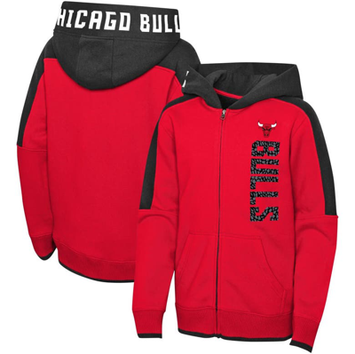 Outerstuff Kids' Preschool Red Chicago Bulls Post-up Full-zip Hoodie