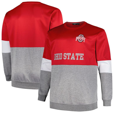 Profile Scarlet Ohio State Buckeyes Big & Tall Fleece Pullover Sweatshirt