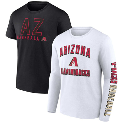Fanatics Branded Black/white Arizona Diamondbacks Two-pack Combo T-shirt Set In Black,white