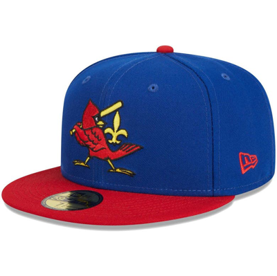 New Era Blue Louisville Bats Theme Nights Redbirds  59fifty Fitted Hat