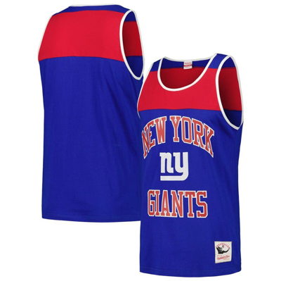 Mitchell & Ness Men's  Royal, Red New York Giants Heritage Colorblock Tank Top In Royal,red