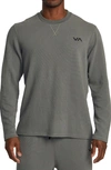 Rvca C-able Waffle Long Sleeve Performance T-shirt In Olive