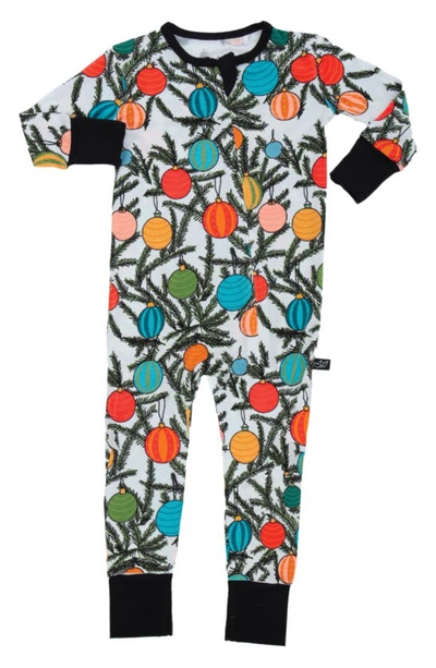 Peregrinewear Babies' Bulbs & Branches Fitted Convertible Footie Pajamas In White