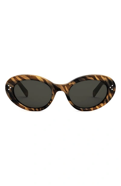 Celine Acetate Cat-eye Sunglasses In Brown/gray Solid
