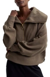 Varley Stone Olive Vine Half Zip Pullover In Stone Olive