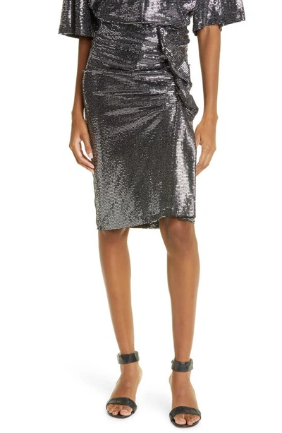 Isabel Marant Étoile Isabel Marant Etoile Woman Embellished Stretch Nylon Blend Dolene Skirt In Silver