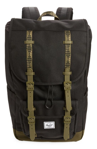 Herschel Supply Co Little America Backpack In Black/ Ivy Green