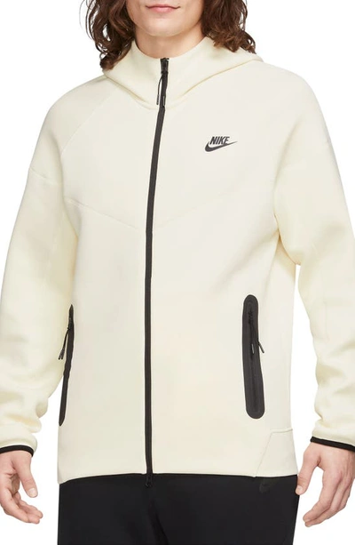 Nike Mens  Tech Fleece Full-zip Water Resistant Hoodie In Beige/black