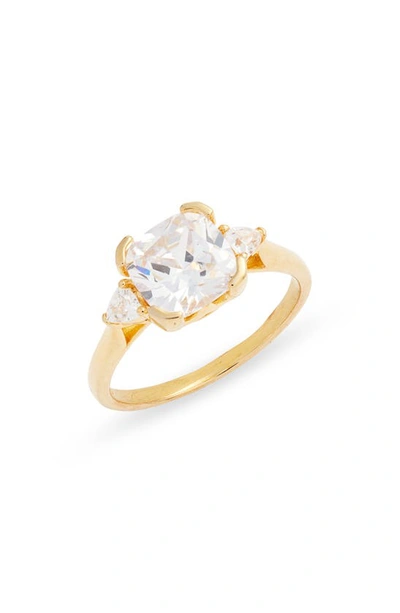Nordstrom Cubic Zirconia Cushion Ring In 14k Gold Plated