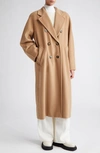 Weekend Max Mara Max Mara Madame Double Breasted Wool & Cashmere Belted Coat In Camel