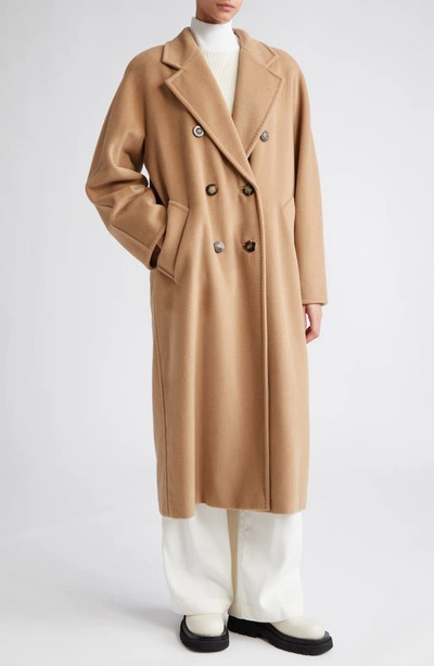 Weekend Max Mara Max Mara Madame Double Breasted Wool & Cashmere Belted Coat In Camel