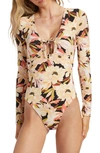 BILLABONG DREAM STATE FLORAL ONE-PIECE RASHGUARD SWIMSUIT