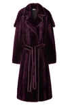 BURBERRY OVERSIZE FAUX FUR BELTED TRENCH COAT