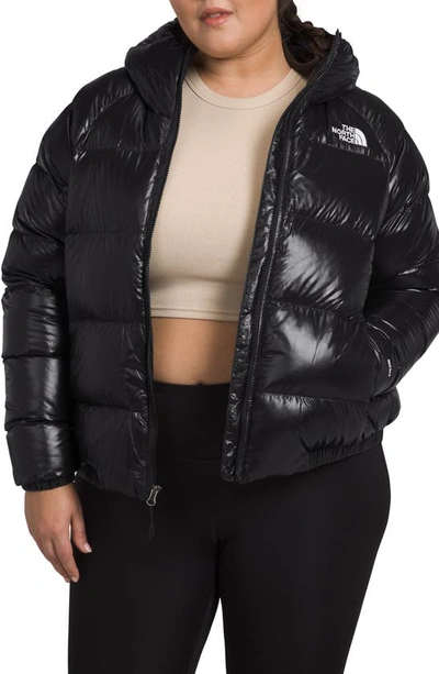The North Face Hydrenalite 600 Fill Power Down Hooded Jacket In Tnf Black Shine