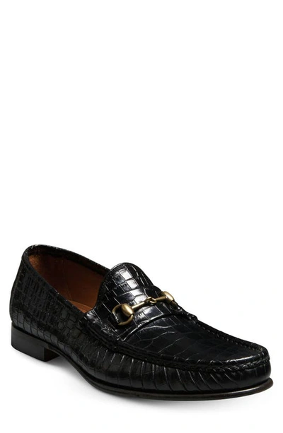 Allen Edmonds Men's Verona Ii Croc-effect Italian Bit Loafers In Black