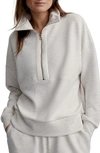 Varley Keller Half-zip Sweatshirt In Ivory Marl
