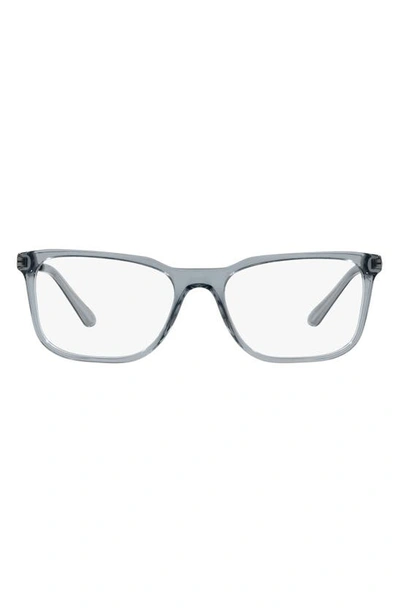 Prada 55mm Rectangular Optical Glasses In Crystal