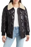 RAILS SHAY FAUX SHEARLING COLLAR QUILTED JACKET