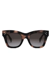 Celine 50mm Gradient Small Cat Eye Sunglasses In Havana/marrone