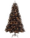 National Tree Company 6.5ft North Valley Black Spruce Tree With Clear Lights In Black