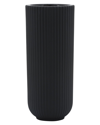 Sagebrook Home 11in Ridged Vase In Black