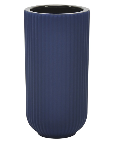 Sagebrook Home 9in Ridged Vase In Blue