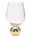 Alice Pazkus Set Of 6 Wine Glasses On Gold Ball Pedestal In Gold