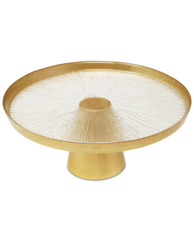 ALICE PAZKUS ALICE PAZKUS FOOTED CAKE PLATE GLASS AND GOLD