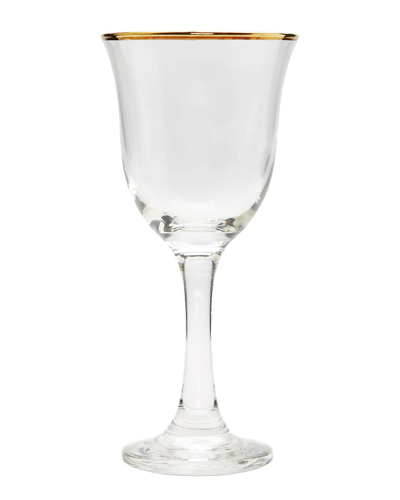 Alice Pazkus Set Of 6 Water Glasses With Gold Rim