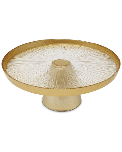 Alice Pazkus Footed Cake Plate Glass And Gold
