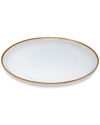 Alice Pazkus Set Of 4 White Alabaster Chargers With Gold Rim In White