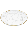 Alice Pazkus Set Of 4 Glass Chargers With Gold Rim Crackled Design In Gold