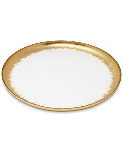 Alice Pazkus Set Of 4 Dinner Plates With Gold Brushed Rim