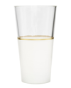 ALICE PAZKUS ALICE PAZKUS SET OF 6 TUMBLERS WHITE/CLEAR WITH GOLD TRIM