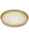 Alice Pazkus Set Of 4 Crystal Glass Plates With Gold Border In Gold