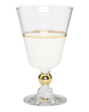 Alice Pazkus Set Of 6 Black Water Glasses With Gold Trim In White