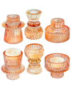 KATE ASPEN KATE ASPEN SET OF 4 RIBBED CANDLESTICK/TEALIGHT HOLDERS