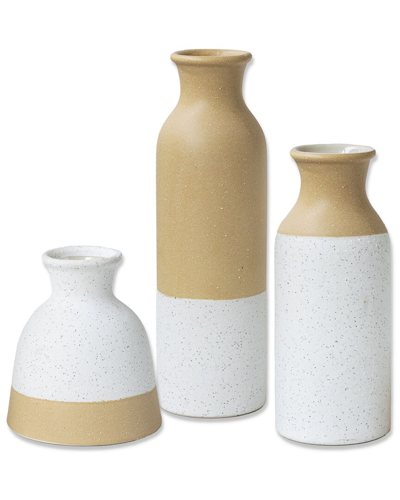 Kate Aspen Set Of 3 Modern Farmhouse Vases In Multicolor