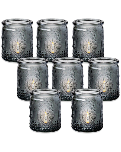 Kate Aspen Set Of 4 Vintage Glass Tea Light Holders In Grey