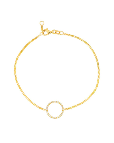Pure Gold 14k 0.15 Ct. Tw. Diamond Chain & Link Bracelet