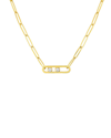 PURE GOLD PURE GOLD 14K 0.12 CT. TW. DIAMOND PAPERCLIP NECKLACE