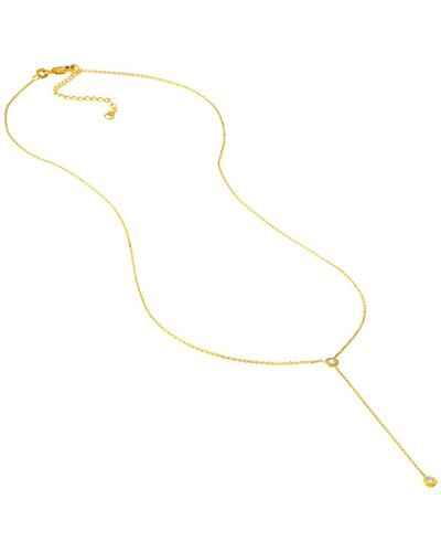 Pure Gold 14k 0.06 Ct. Tw. Diamond Lariat Necklace