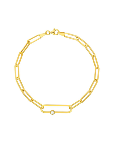 Pure Gold 14k 0.06 Ct. Tw. Diamond Chain & Link Bracelet