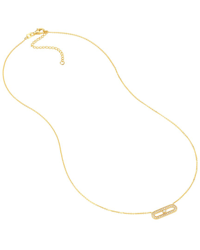 Pure Gold 14k 0.16 Ct. Tw. Diamond Paperclip Necklace