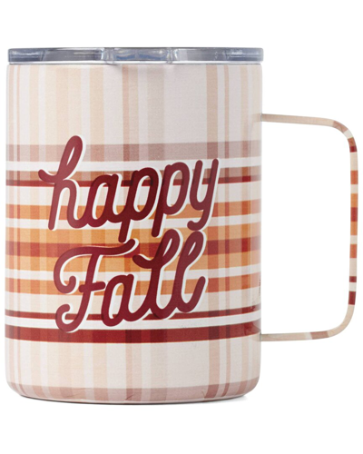 Cambridge Happy Fall Plaid Insulated Coffee Mug, 16 oz In Orange