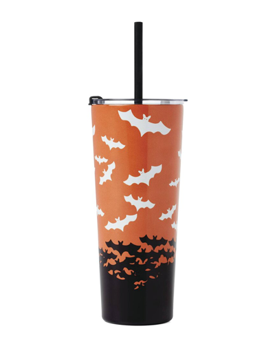 Cambridge Ombre Bats Insulated Tumbler With Straw, 24 oz In Orange